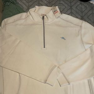 Tommy Bahamas 3XL men’s cream quarter zip sweater